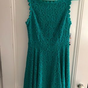 Studio City turquoise sleeveless lace dress size 7
